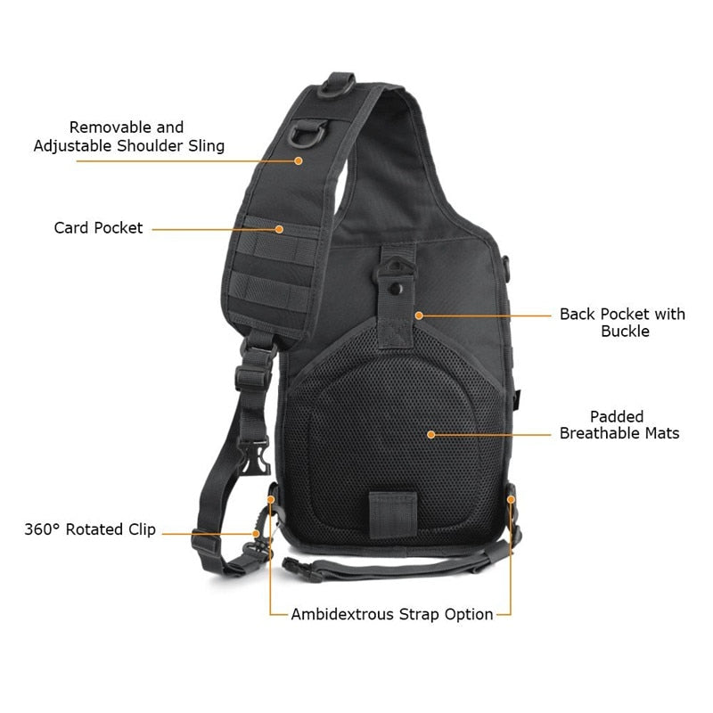 Military Tactical Assault Pack Sling Backpack Army Molle Waterproof EDC Rucksack Bag for Outdoor Hiking Camping Hunting 20L