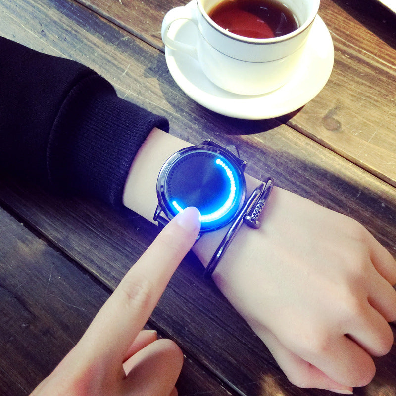 Creative Personality Minimalist Leather Normal Waterproof LED Watch