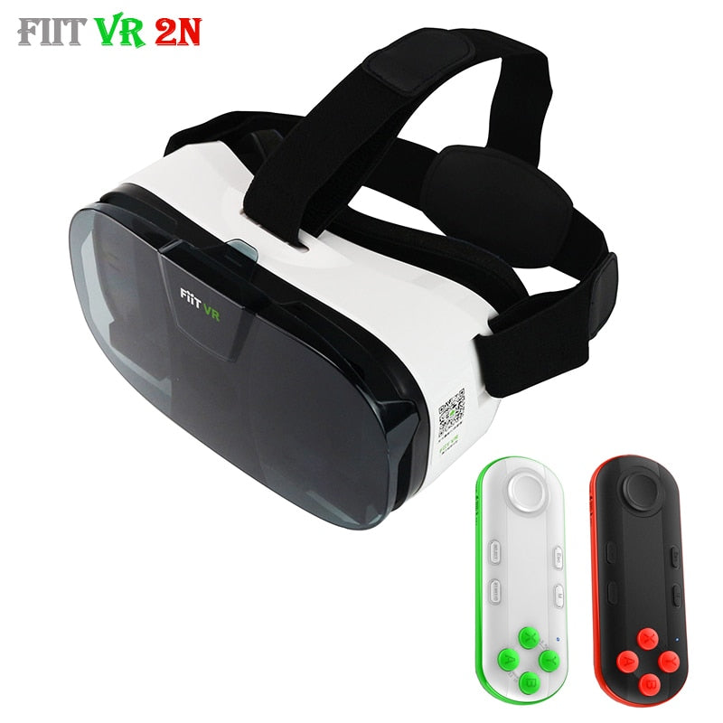 Original Fiit 2N 3D Glasses VR Virtual Reality Box Headset 120 FOV Video Google Glass Cardboard Helmet For Phone 4-6' + Remote