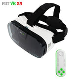 Original Fiit 2N 3D Glasses VR Virtual Reality Box Headset 120 FOV Video Google Glass Cardboard Helmet For Phone 4-6' + Remote