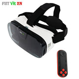 Original Fiit 2N 3D Glasses VR Virtual Reality Box Headset 120 FOV Video Google Glass Cardboard Helmet For Phone 4-6' + Remote
