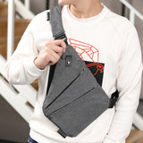 Fashion Canvas Chest Bag Men Simple Single Shoulder Bags for Men Chest Pack Anti Theft Male Messenger Bag Black Phone Blosas