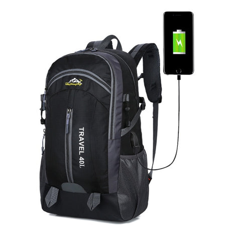 40L Waterproof Backpack Hiking Bag Cycling Climbing Backpack Travel Outdoor Bags Men Women USB Charge Anti Theft Sports Bag