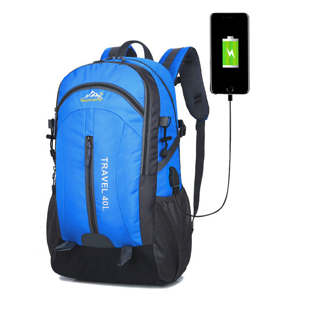 40L Waterproof Backpack Hiking Bag Cycling Climbing Backpack Travel Outdoor Bags Men Women USB Charge Anti Theft Sports Bag