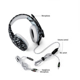 ONIKUMA K1 3.5mm Gaming Headsets with Mic Stereo Sound Noise Reduction Music Headphones for PC New Xbox Laptop DS PSP Camouflage Yellow