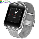2018 New Stainless Steel Bluetooth Smart Watch Women Men Sport Waterproof SmartWatch LED Color Touch Screen Watch Support SIM TF