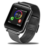 2018 New Stainless Steel Bluetooth Smart Watch Women Men Sport Waterproof SmartWatch LED Color Touch Screen Watch Support SIM TF