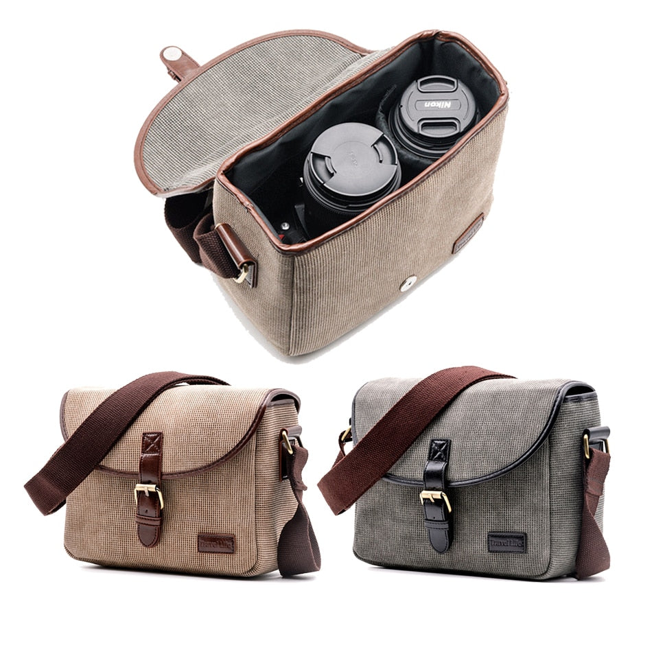 Retro Waterproof Camera Bag Photography Package DSLR Shoulder Case