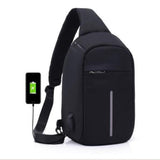 Breast bag USB Rechargeable Chest Pack Casual Messenger Bags Cross Body
