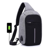 Breast bag USB Rechargeable Chest Pack Casual Messenger Bags Cross Body