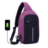 Breast bag USB Rechargeable Chest Pack Casual Messenger Bags Cross Body