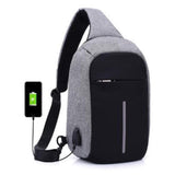 Breast bag USB Rechargeable Chest Pack Casual Messenger Bags Cross Body
