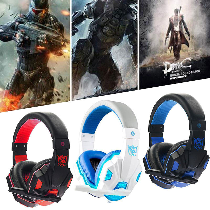 3.5mm Bass Video Game Gaming Headphone Headset Earphone W/ Mic