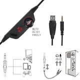 Hunterspider V-3 3.5mm Wired Gaming Headsets Over Ear Headphones Noise
