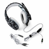 K1-B Gaming Headset Wired Stereo Game Headphones Noise-canceling Gaming Headphone with Mic for PS4 Xbox Laptop Computer Cellphone (Grey Camo)