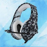 K1-B Gaming Headset Wired Stereo Game Headphones Noise-canceling Gaming Headphone with Mic for PS4 Xbox Laptop Computer Cellphone (Grey Camo)
