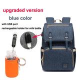 Diaper Bag USB Baby Nappy Bag Mummy Daddy Backpack Large Capacity Waterproof Casual Laptop Bag Rechargeable Holder for Bottle