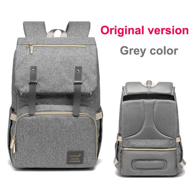 Diaper Bag USB Baby Nappy Bag Mummy Daddy Backpack Large Capacity Waterproof Casual Laptop Bag Rechargeable Holder for Bottle