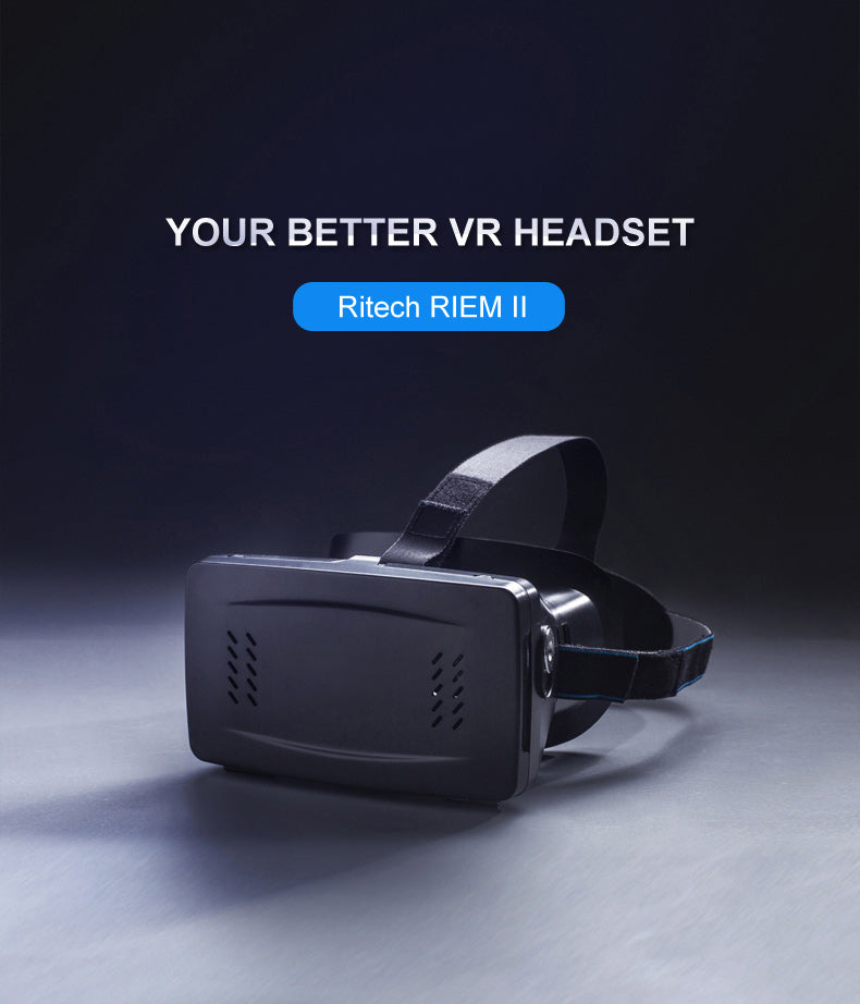 RITECH RIEM II Head Mount 3D VR Virtual Reality Glasses 2 with Cardboard Band Moive Game Personal Cinema for Smartphone F17697