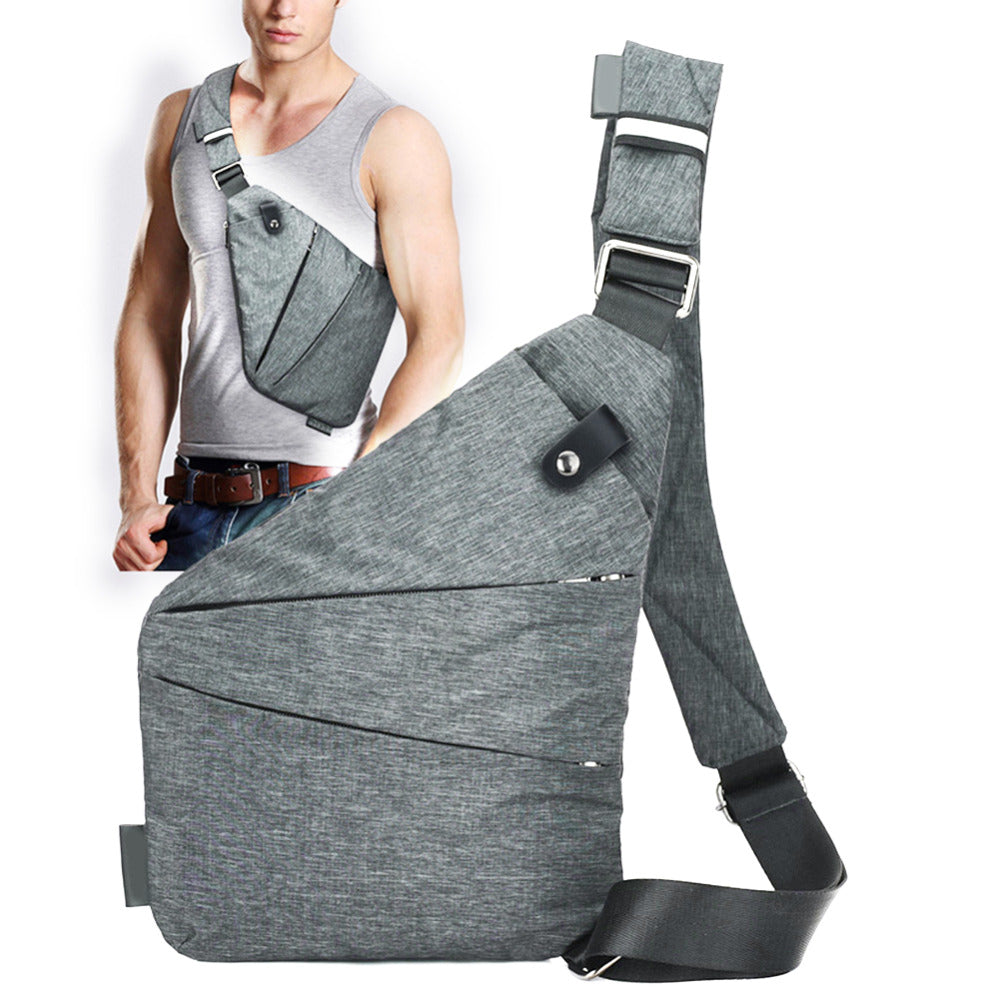 Fashion Canvas Chest Bag Men Simple Single Shoulder Bags for Men Chest Pack Anti Theft Male Messenger Bag Black Phone Blosas