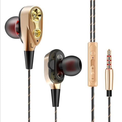 TEBAURRY Double Unit Drive In Ear Earphone Bass