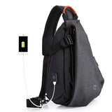 Tangcool Multifunction Fashion Crossbody Bags Men USB Charging Chest Pack Short Trip Messengers Bag Water Repellent Shoulder Bag
