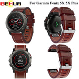 New Leather wrist Watch Strap Easy fit quick Bracelet Belt 26MM For Garmin Fenix 3/ Fenix 5X 5X Plus Smart Watch band wristband