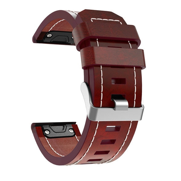 New Leather wrist Watch Strap Easy fit quick Bracelet Belt 26MM For Garmin Fenix 3/ Fenix 5X 5X Plus Smart Watch band wristband