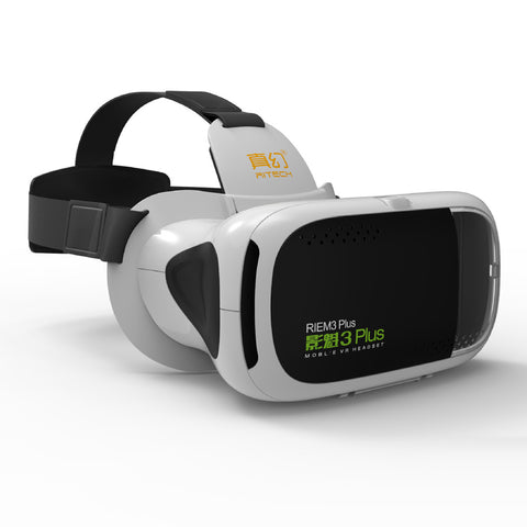 RITECH 3 Plus VR Virtual Reality Box 3D Glasses Headset HD Immersive 3D Helmet Cardboard for 4.7-6 Inch Smartphone