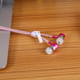 Glow Earphone Luminous Light Metal Zipper Headset