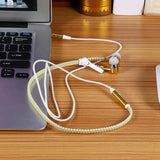 Glow Earphone Luminous Light Metal Zipper Headset