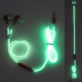 Glow Earphone Luminous Light Metal Zipper Headset